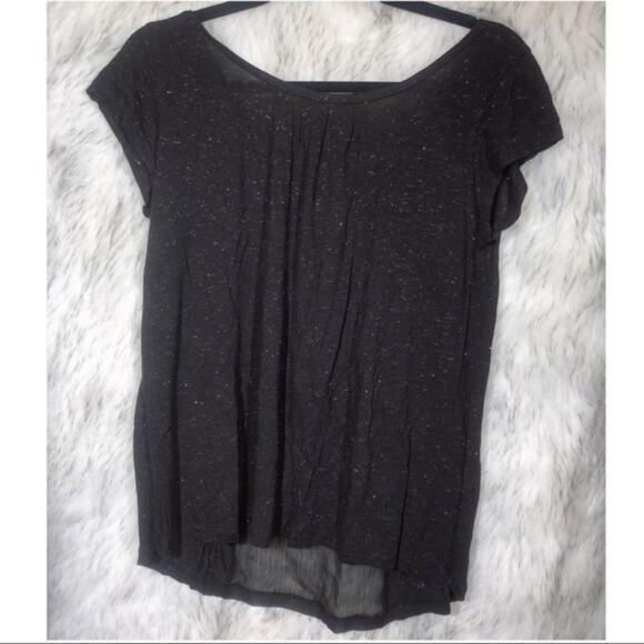 Kische Womens Black Speckled Glitter Scoop Neck Shirt Medium Goth Alt Emo - Picture 3 of 8